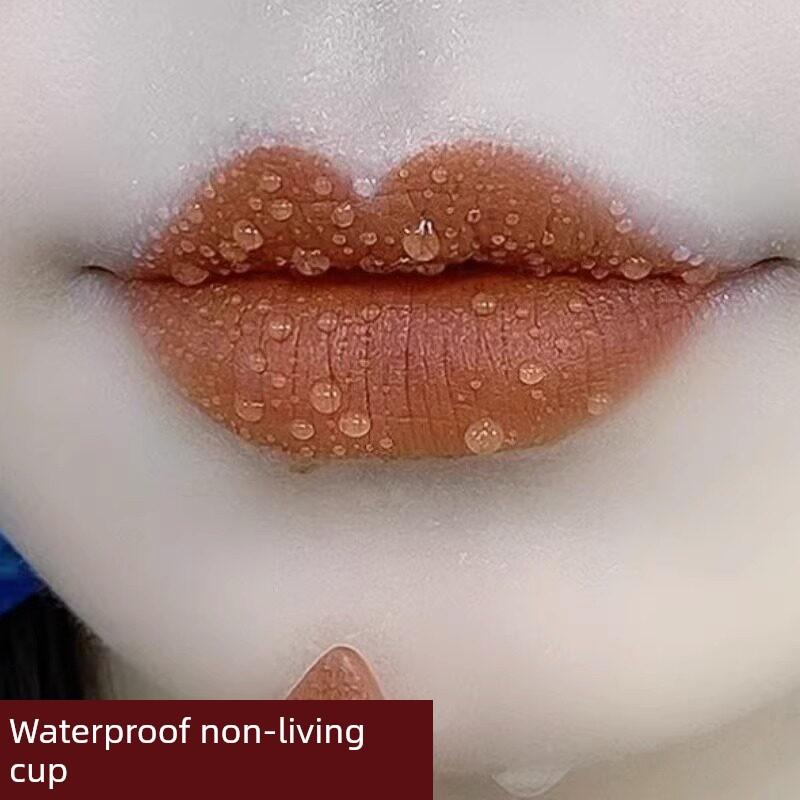 Suitable for Sisters Aged 40, 50, 60, Lipstick That Doesn'T Stick To Cups, Doesn'T Fade, Cinnamon Milk Tea Color, Moisturizing and Waterproof