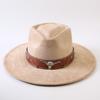 Popular European and American Style Suede Big-brimmed Top Hat, Men's and Women's Classic Fashion Western Cowboy Hat