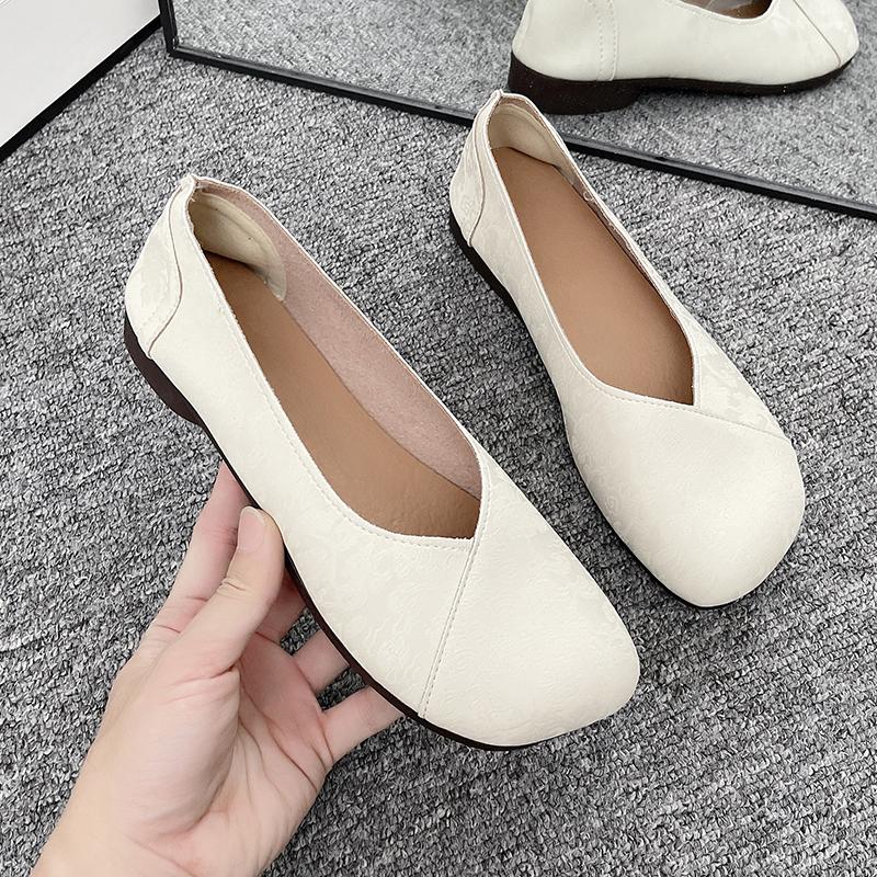 

2024 Новые популярные удобные женские туфли с квадратным носком и неглубоким носком, однотонные удобные женские туфли на плоском каблуке 41 шампанского