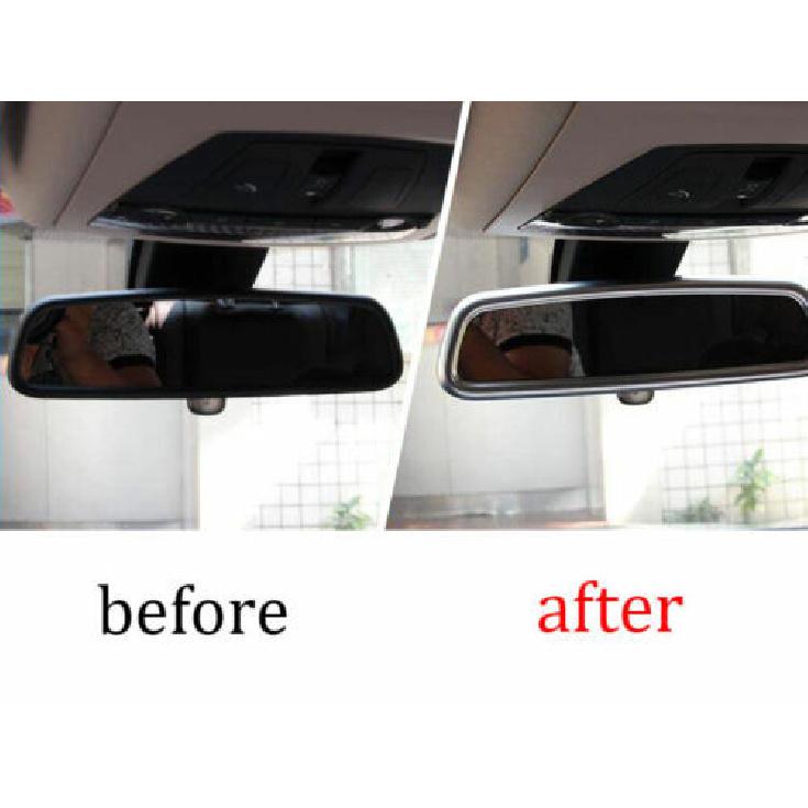 Interior Rearview Mirror For BMW 3 4 Series GT 2013- ABS Silver Frame Trim