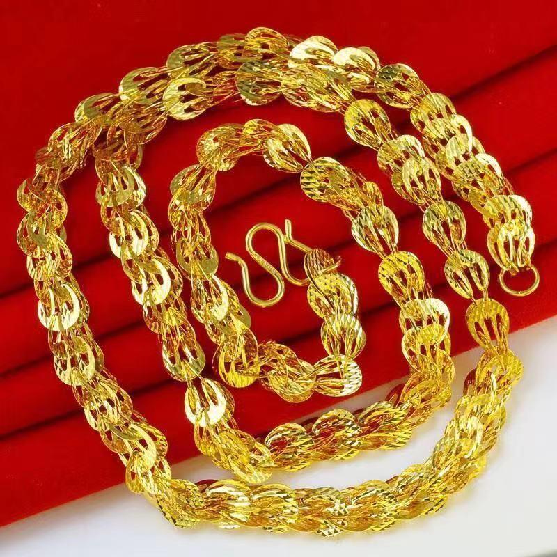 Vietnamese Gold-Plated Brass Phoenix Tail Necklace - Fashionable Clavicle Chain Gift for Ladies