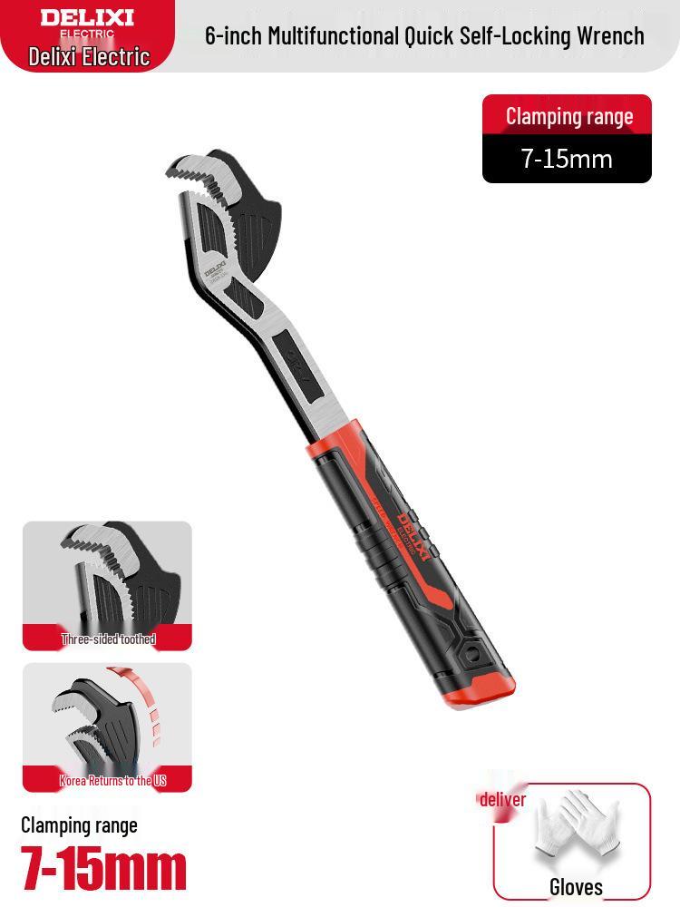 Delixi Multi-function Large-Opening Adjustable Wrench Tool Set