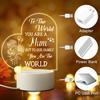 Gifts for Mum from Daughter Son- Acrylic Night Light- Mother's Day Gifts for Mum- Mum Birthday Gifts Night Lamp (Heart)