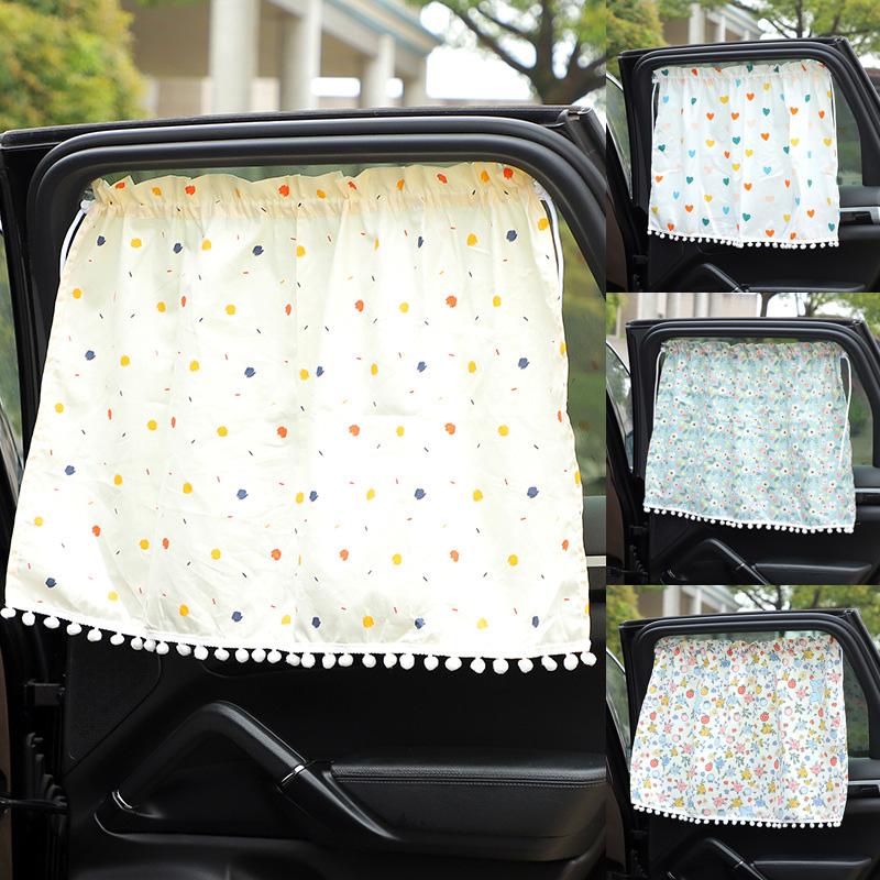 50*70cm Suction Cup Curtain Window Sunshade Cover Fresh Floral Sun Shading Baby Kids UV Protection Drapery Cute Car