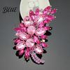 Cubic Zirconia Inlaid Brooch Pin Women Lightweight Flower Cluster Sparkling