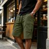 Mens Cargo Shorts Multi Pocket Drawstring Waist Relaxed Fit Workwear Style Casual Cotton Short Pants for Outdoor Activities