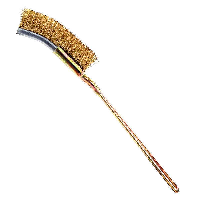 Stainless Steel Wire Brush with Bent Head and Iron Handle for Rust Removal