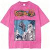 Spring Summer Anime Jujutsu Kaisen Vintage Washed T Shirt Gojo Satoru Shirt Men Women Harajuku Cotton Hip Hop Streetwear Casual