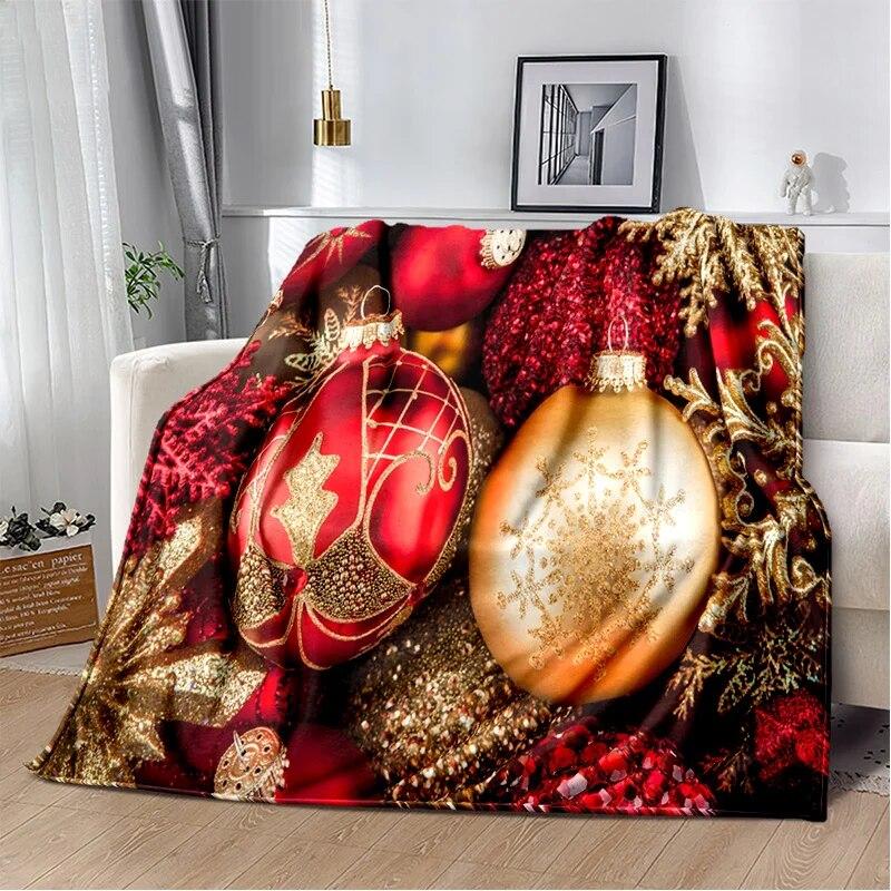 

Мультяшное Санта-Клаус с рождественской елкой, подарок ребенку, мягкое плюшевое одеяло, фланелевое одеяло, одеяло для гостиной, спальни, дивана 150x200cm (60x80inch)