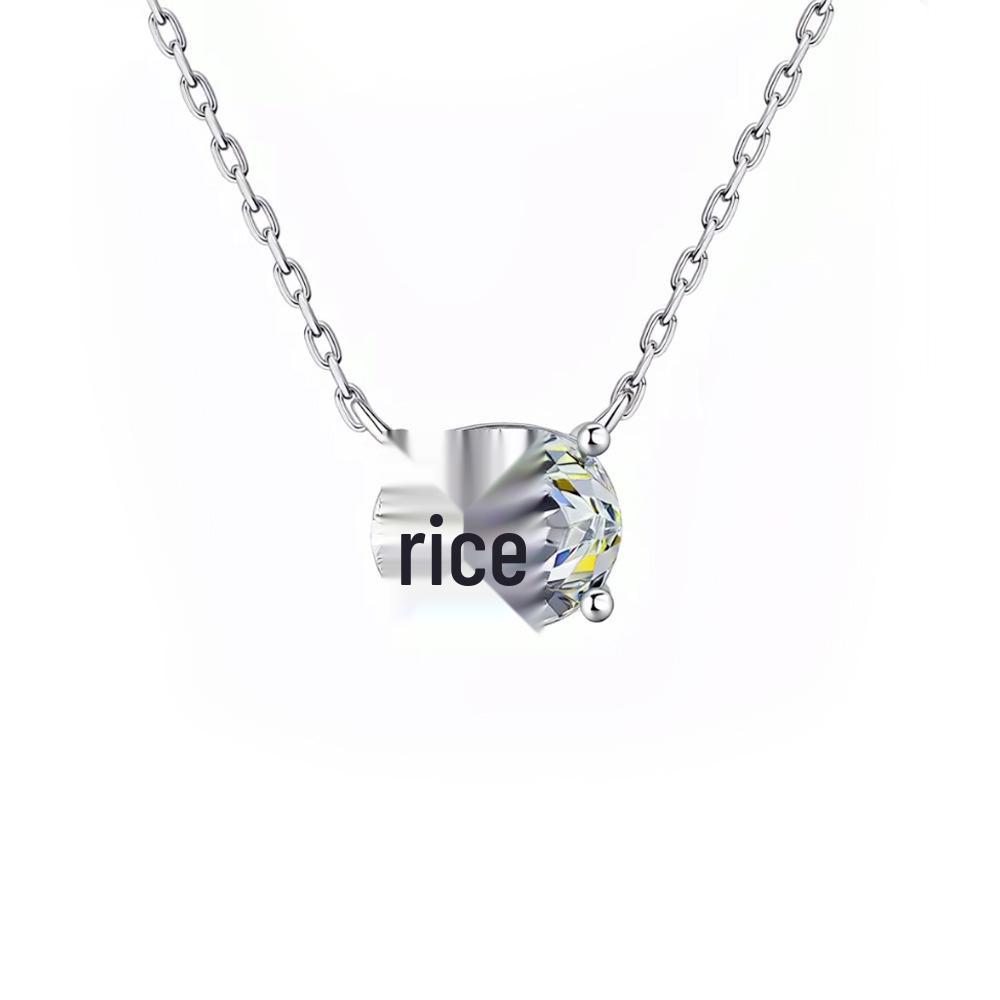 925 Sterling Silver Oval Moissanite Pendant Necklace - Classic, Versatile Design for Women