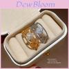 Copper Flower Open Ring With Zirconia For Elegant Womens Fashion And Office Wear