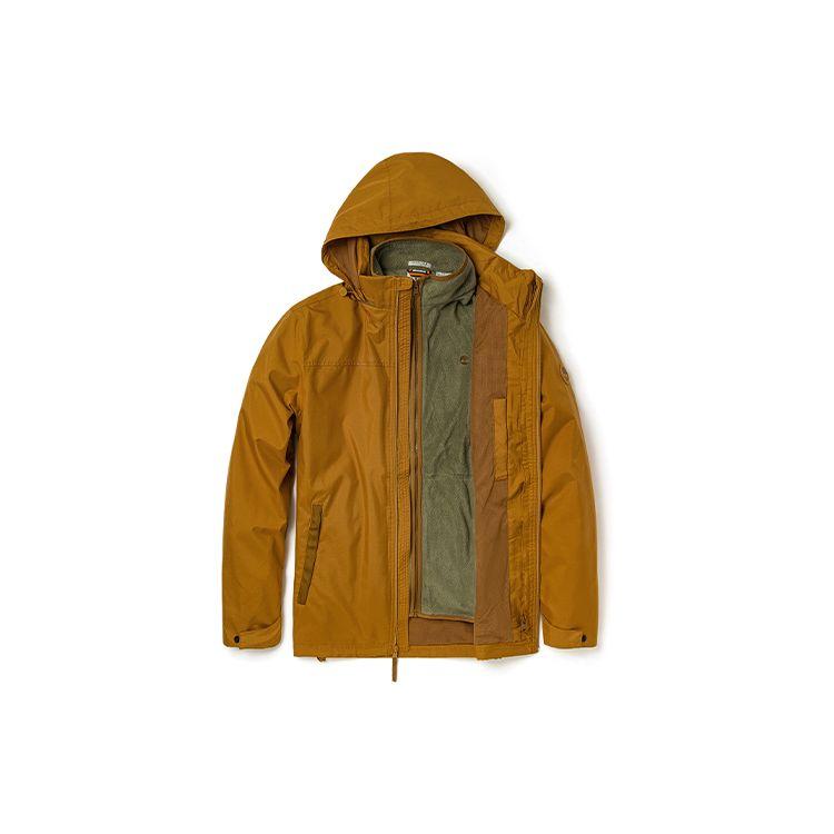 Timberland Outdoor 3-In-1 Packable Hooded Logo Jacket Men Jackets Wheat A2EU1-P47 S