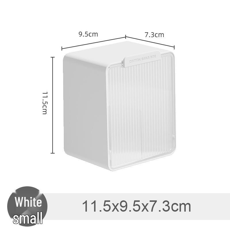 Wall-Mounted Cotton Swab and Pad Storage Box with Flip Cover - Perfect for Makeup Removers, Hair Ties, and Scrunchies