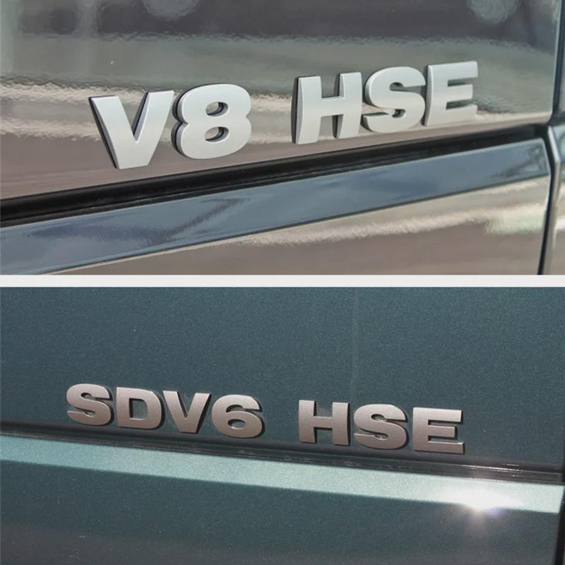 ABS HSE V6 V8 Logo-Buchstaben Kofferraum-Abzeichen-Emblem Autoaufkleber Auto Heckklappenaufkleber für Lan-dRover R-angeRover Di-scovery Defen-der Velar LR4 LR2 LR3 SV