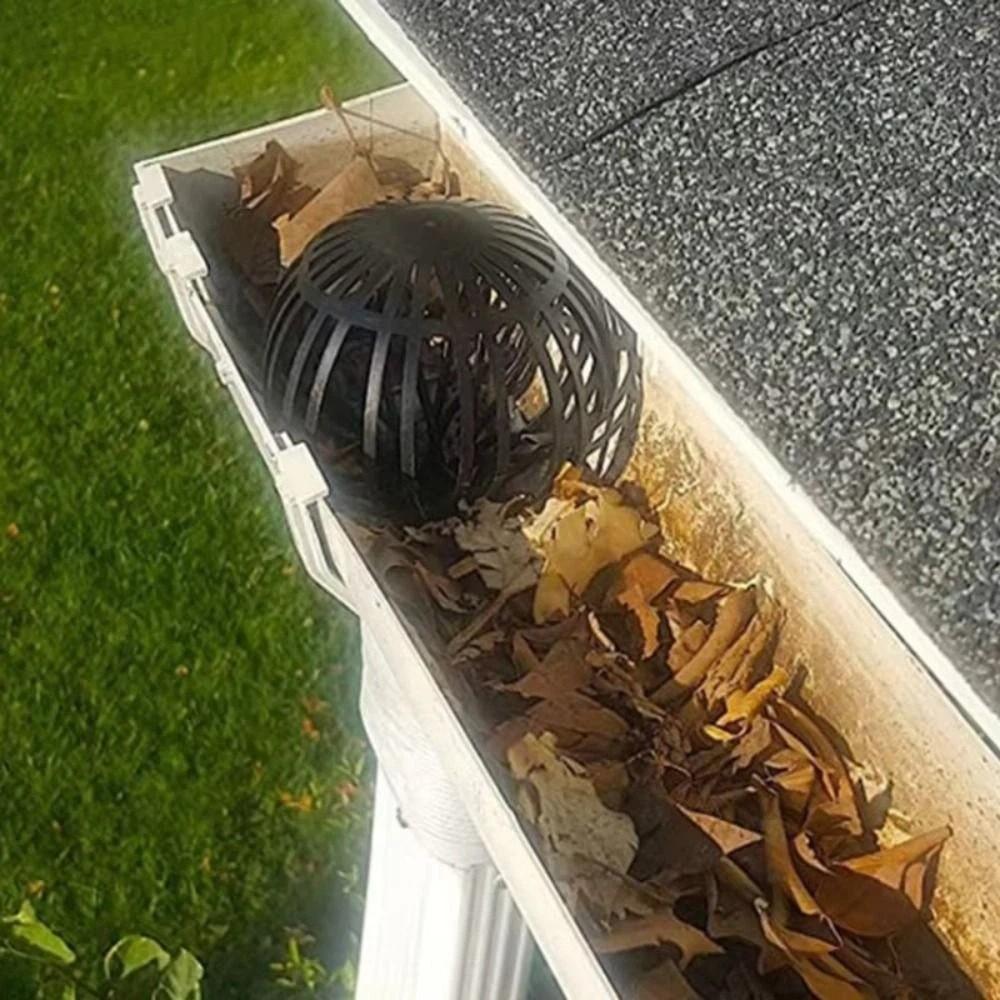 4pcs Low Maintenance Gutter Filter Expandable Downspout Filter Drainage System Roof Downspout
