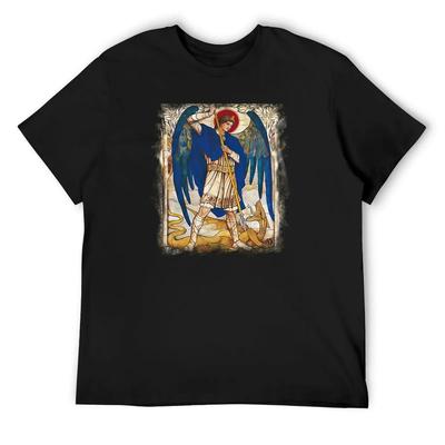 St MIchael the Archangel Angel Saint T-Shirt Man Clothes Plus Size Tops Valentines Boutique Clothes T Shirts for Men Graphic