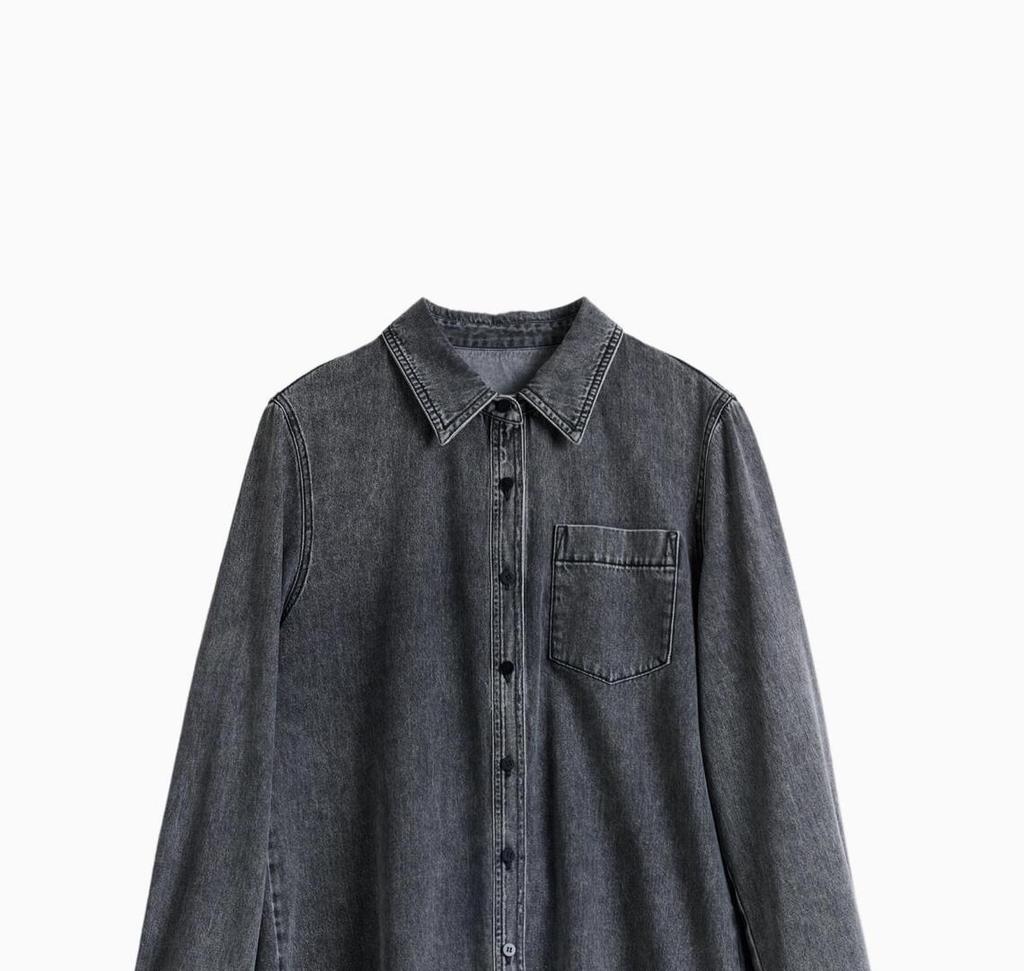 2026 Spring Women's Cotton Denim Shirt: Simple Retro Casual Jacket 89589