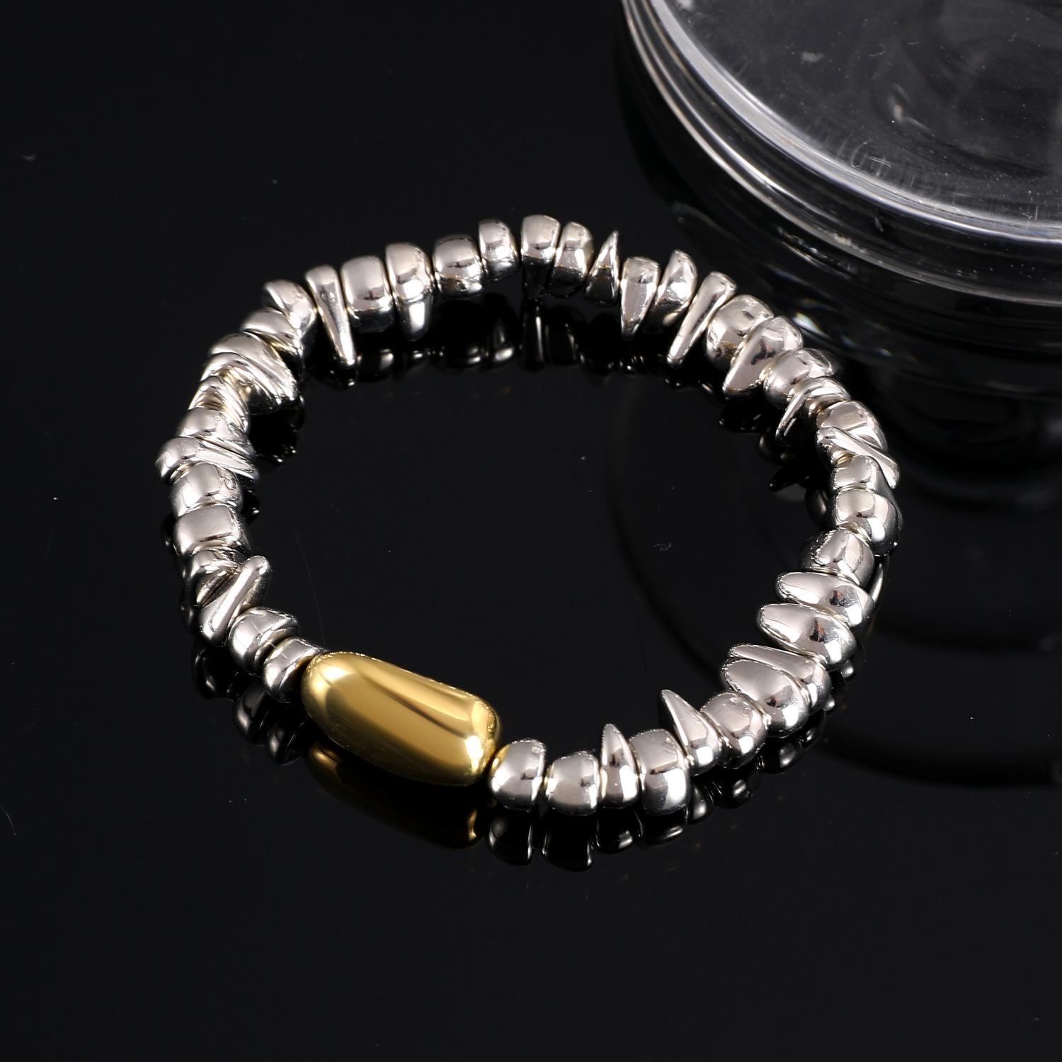 

2025 New Vintage Irregular CCB Stone Chain Bracelets for Women Geometric Heart Pendant Bracelets Jewelry Party Accessories