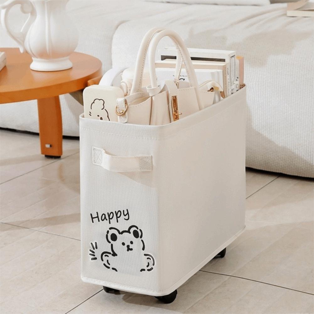 Space Saving Under Desk Storage Box Moisture-proof Rolling Storage Basket Living Room