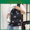 Bow Girls Casual Shoulder Bag Soft Nylon And Stitching Details School Travel