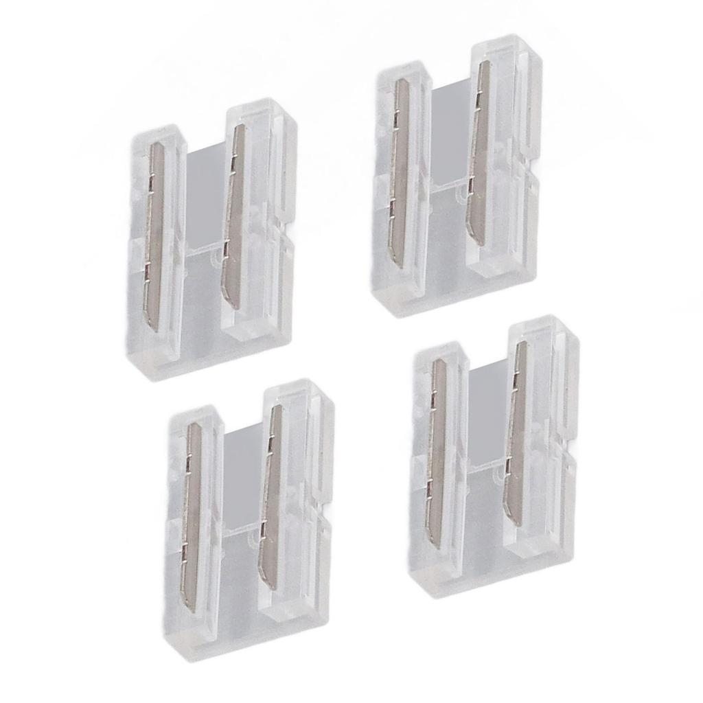 20 Pcs FCOB COB LED Strip Connector 8mm 0.31in Transparent Solderless COB LED Strip To 2 Pin Wire Connector