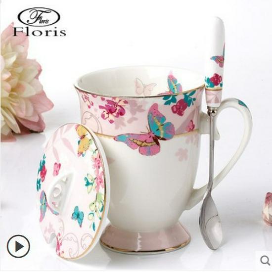

Керамическая кружка Floris British Bone China – Стильная чашка для кофе, чая или воды для офиса