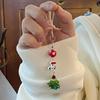 Cute Christmas Tree Snowman Crystal Bead Mobile Phone Pendant Exquisite Bag Hanging Decoration Sweet Versatile Keychain Gifts