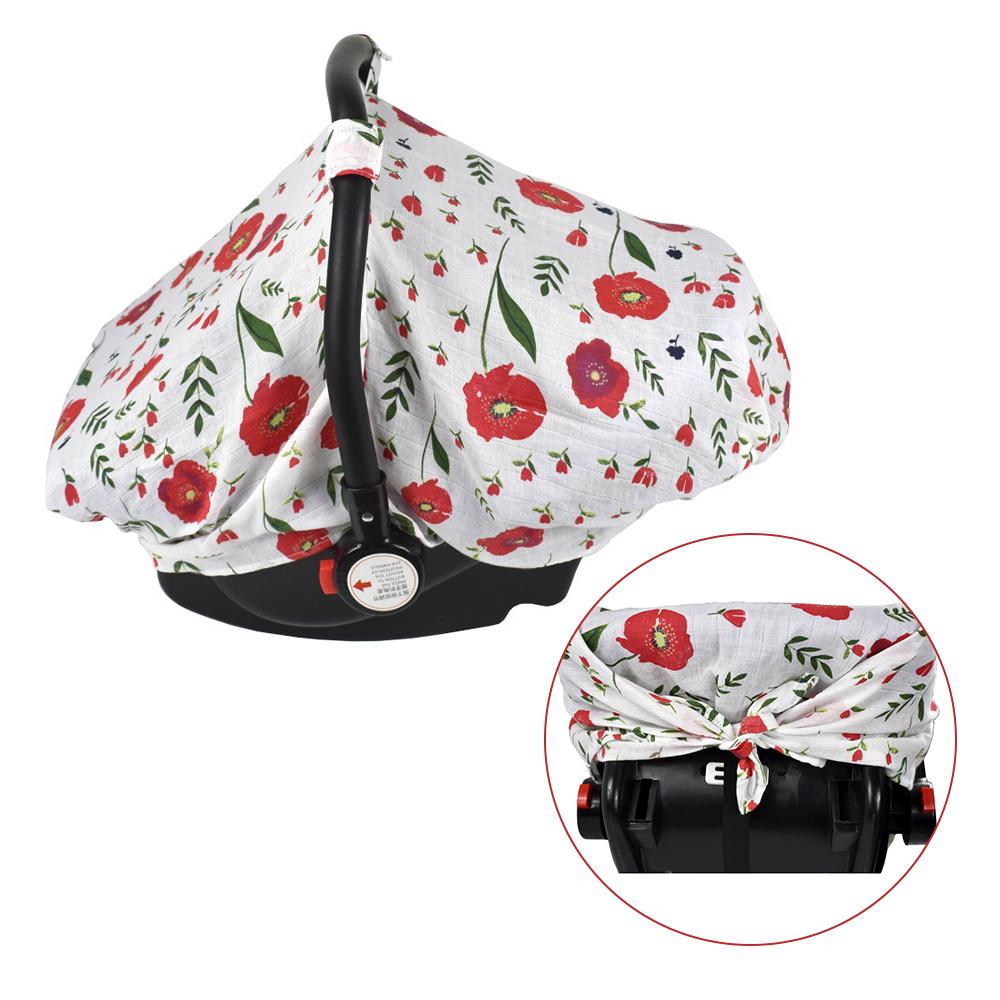 114 * 90cmCelsius 44.9 * 35.4in Baby Car Seat Cover Breathable Muslin Car Seat Canopy Nursing Cover for Infant Boys Girls