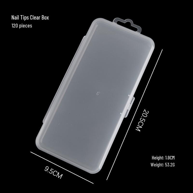 Semi-Transparent Nail Art Tips Storage Box, 240 Pieces with Flat Bottom - Holds 120 False Fingernail Tips