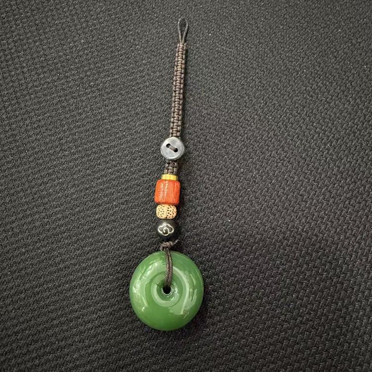 Imitation Agate Chalcedony Jade Pendant Keychain - Creative Couples Gift for Men and Women