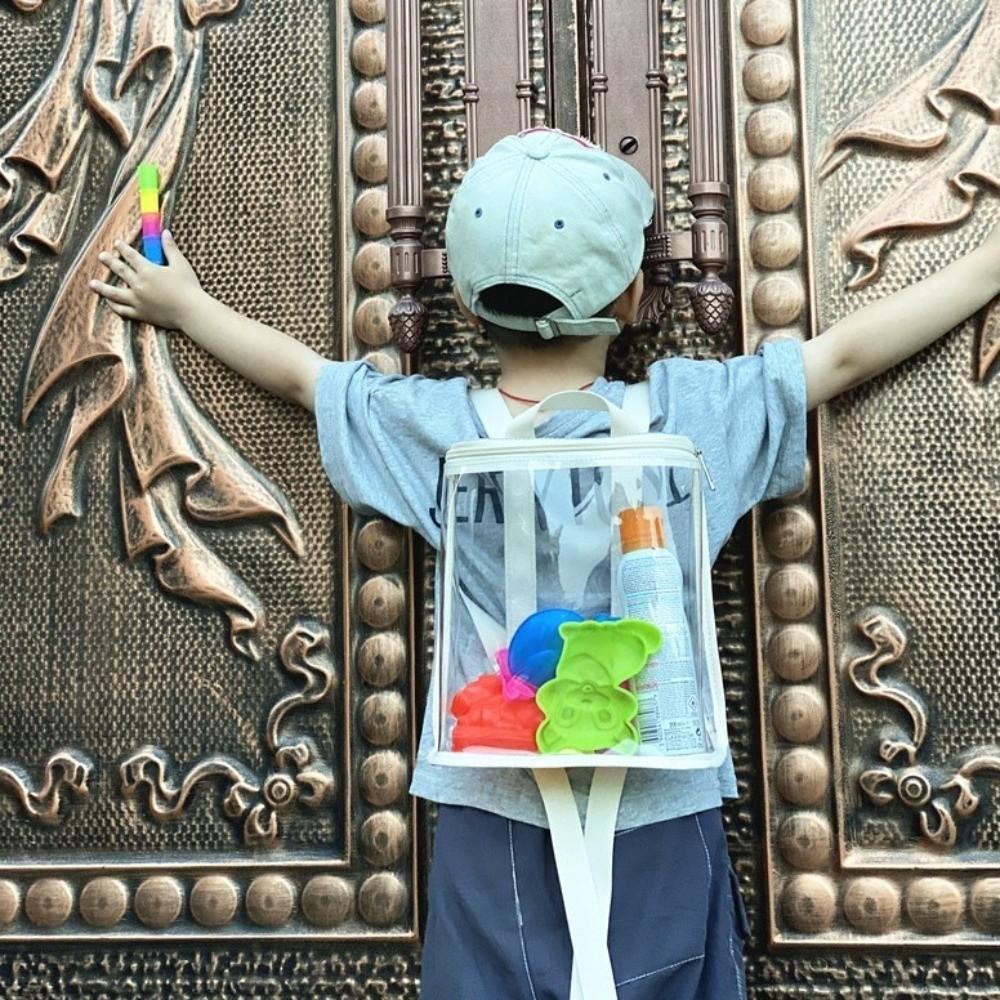 Visible Clear Kids Backpack Large Capacity Beach Waterproof Backpack Swimming Storage Bags  School