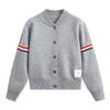 Autumn and Winter New Round Neck Knitted Cardigan College Style Baseball Jersey Double Sleeve Colored Webbing Striped Long Sleeve Sweater Jacket