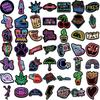 50Pcs Neon Light Cartoon Graffiti Stickers DIY Phone Guitar Laptop Notebook Suitcase Cup Waterproof Sticker Decals