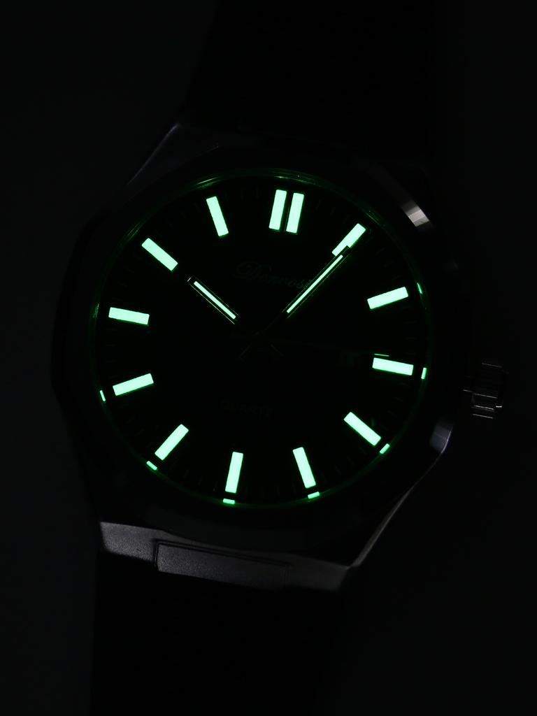 Denvosi Men's Quartz Watch - Octagon Case Silicone Strap Waterproof Wristwatch with Date Function Casual Business Fashion Wat