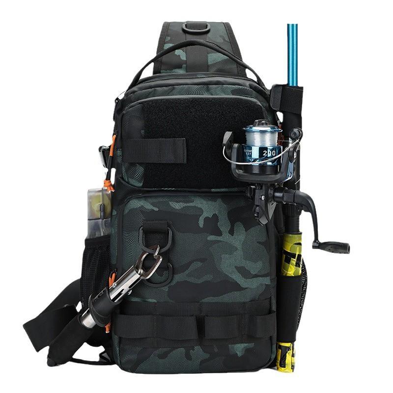 Lightweight Crossbody Fishing Tackle Bag Outdoor Hiking Camping Cycling Travel With Waterproof Design