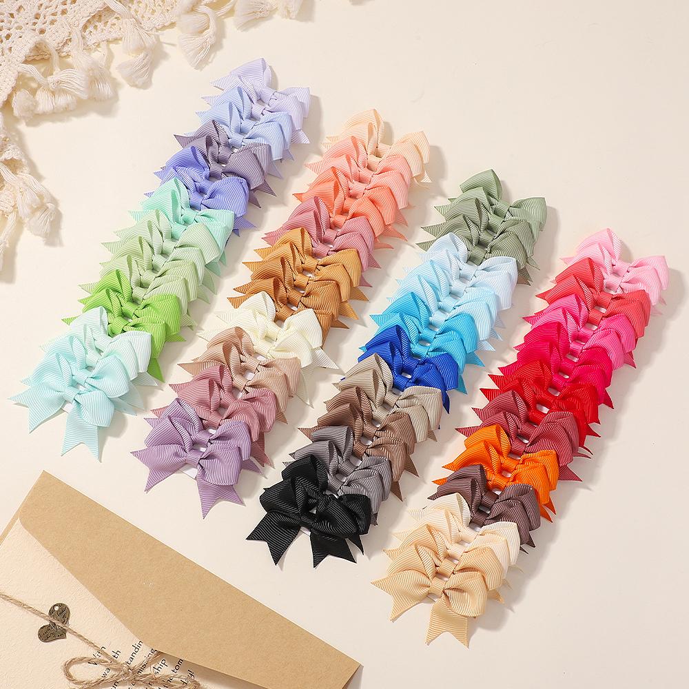 40/60Pcs 2'' Grosgrain Ribbon Mini Bows Hair Clips Set for Baby Girls Sweet Princess Hairpins Barrettes Kids Hair Accessories