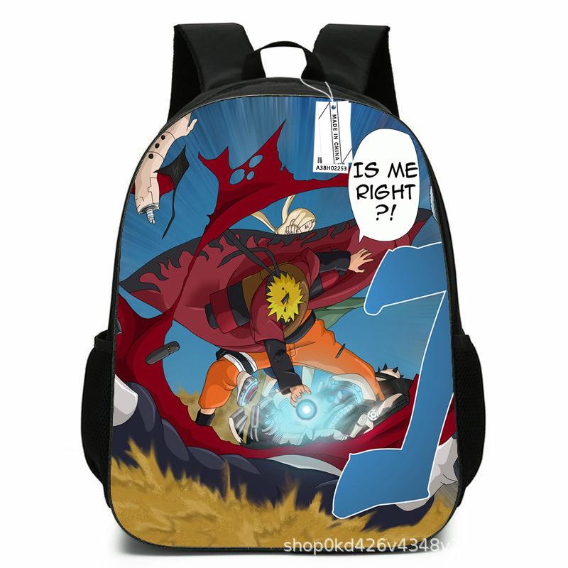 Naruto Peripheral Schoolbag Naruto Sasuke European and American Elementary and Middle School Students Backpack Cartoon Animation Computer Bag