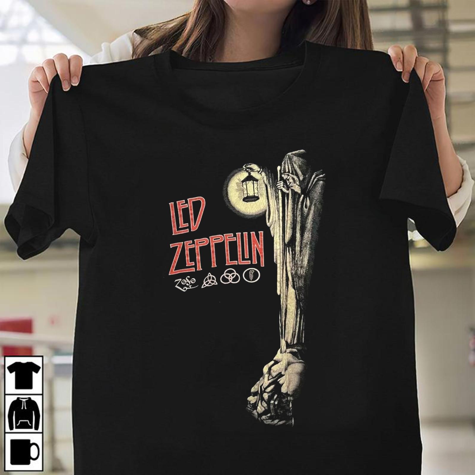 90 Led Zeppelin Band Black Short Sleeve Unisex Tshirt CG2249 S