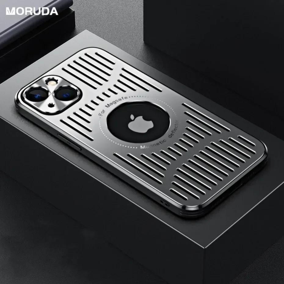 Dissipazione del Calore Magnetica in Metallo per Custodia per Per Iphone 14 16 Pro Max 13 12 1 Pro Foro Logo Copertura Ricarica Wireless