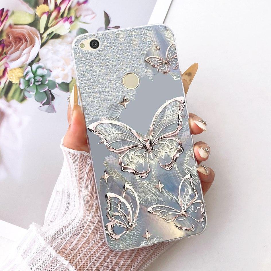 For Huawei P8 P9 Lite 2017 Case PRA-TL10 Cover Fashion Butterfly Soft Clear TPU Phone Case For Honor 8 Lite Nova Lite 2017 Funda