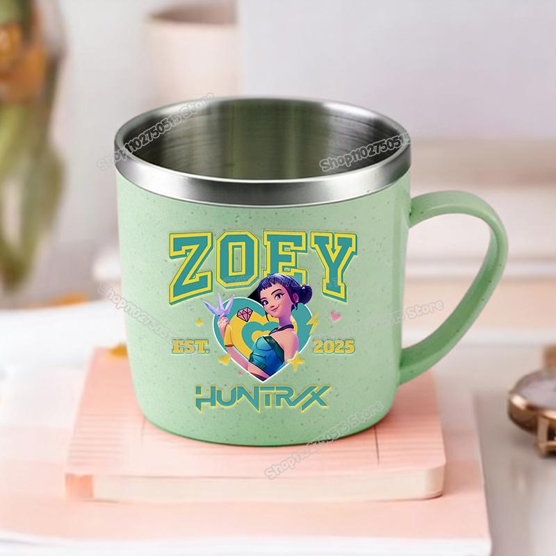 KPop Demon Hunters Children Home Water Cups Cartoon Stainless Steel Milk Mugs School Office Coffee Tea Adorable Girl Drink Cups