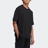 adidas Originals Zipper Ss Tee Solid Color Sports Round Neck Short Sleeve Black Men's HH9438