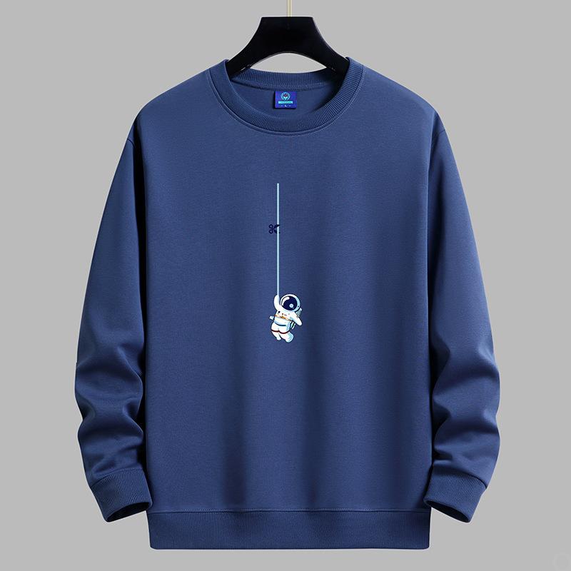 Astronaut Pattern Man's Round Neck Sweatshirt Fashion Casual Long Sleeve Large Size Hoodie