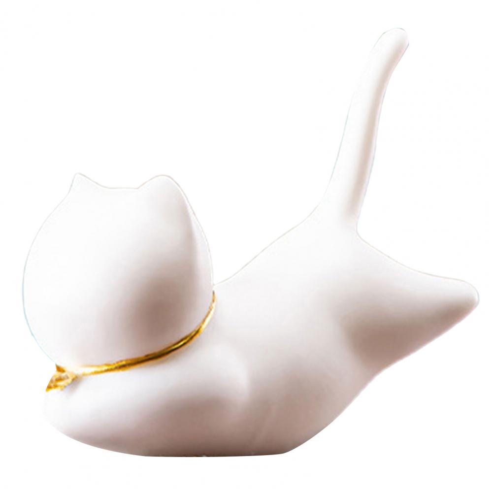 Incense Stick Holder Multifunctional Adorable Cartoon Cat Shape Ceramic Incense Burner Stress Relief Cute Cat Incense Holder