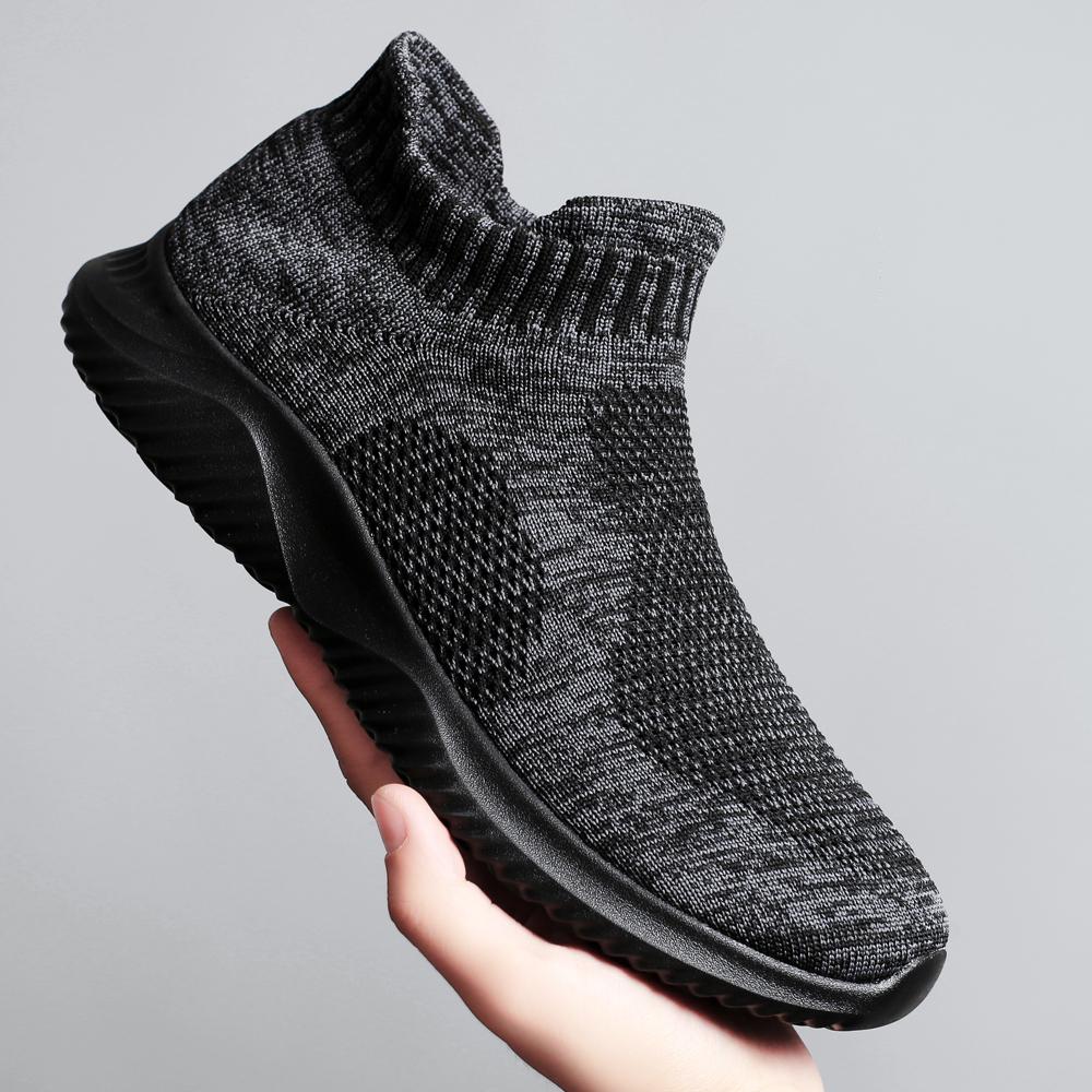 Men Casual Sneakers Breathable Socks Shoes Men Sneakers 2025 Fashion Male Casual Walking Comfortable Black Sneakers Men Shoes