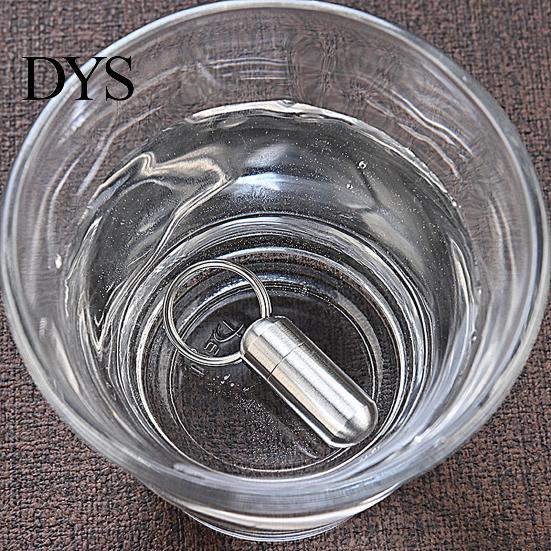 Widely Use High Hardness Pill Holder Sealing Stainless Steel Waterproof Case Keychain for Camping