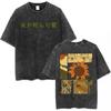 Vintage Washed Anime The Summer Hikaru Died Yoshiki Graphic T-shirt Men Women Printed Tee Summer Casual Fashion Clothing Tops Streetwear