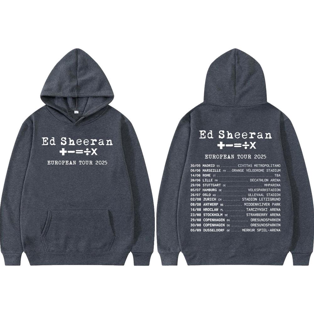 Ed Sheeran Mathematics Tour Print Hoodie Men Women Fashion Pullovers High Quality Fleece Long Sleeve Sweatshirts