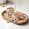 Acacia Oval Tray Natural Wood Dessert Cup Tray Wooden Cheese Dessert Bread Plate Jewellery Display for Home Decor Coffee Table