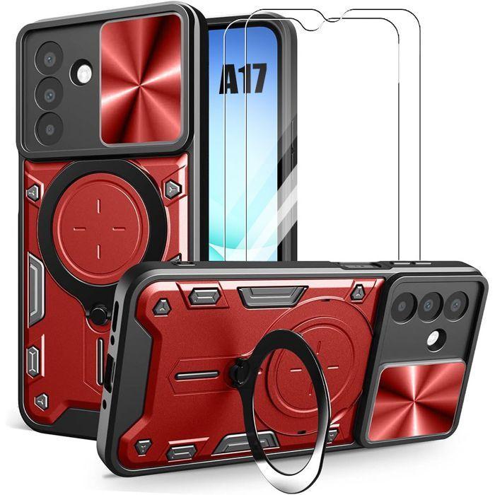 Coque de Protection - BOOLING - Samsung Galaxy A17 5G/4G - Rouge - Antichoc - Avec Anneau
